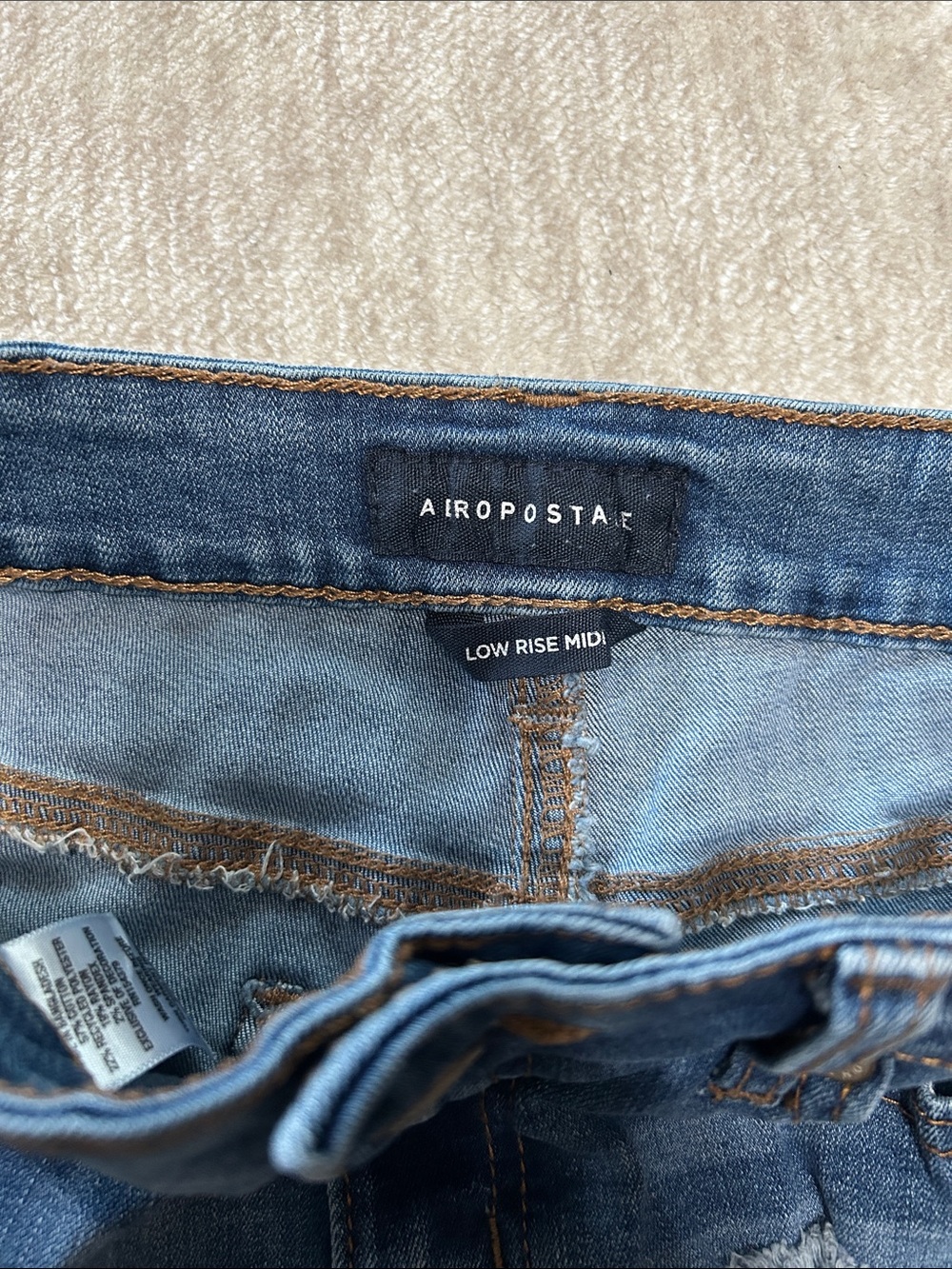 Aeropostale Distressed Cuffed Denim Shorts - Blue - Picture 2 of 5